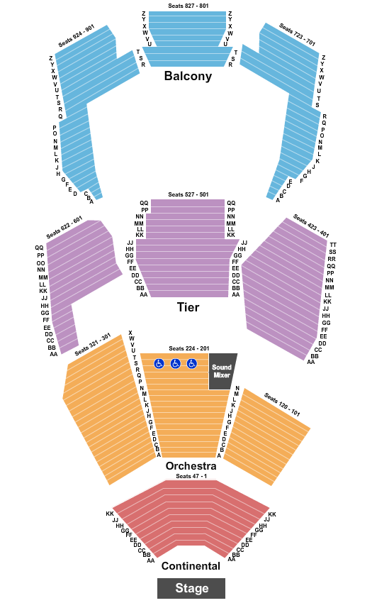 Concert Hall The Outsiders Seating Chart